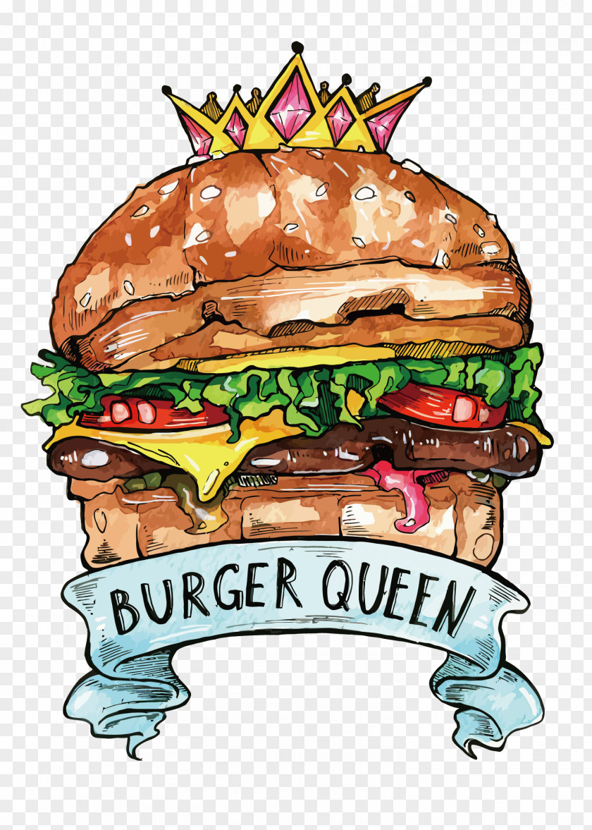 Vector Burger King Hamburger Cheeseburger Fast Food PNG