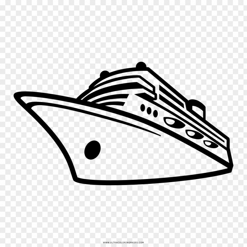 Color Pages Cruise Ship Drawing Crociera PNG
