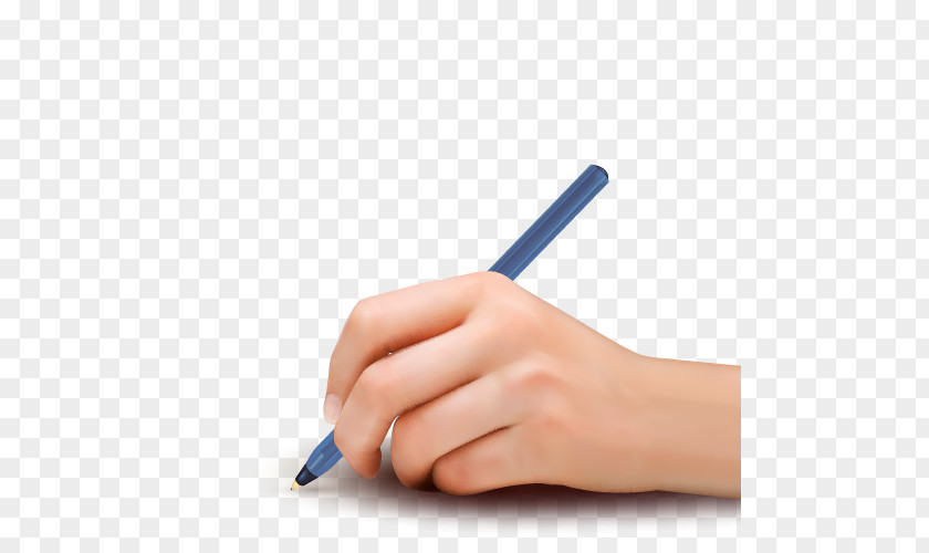 Hand Holding A Pencil Paper Writing Illustration PNG