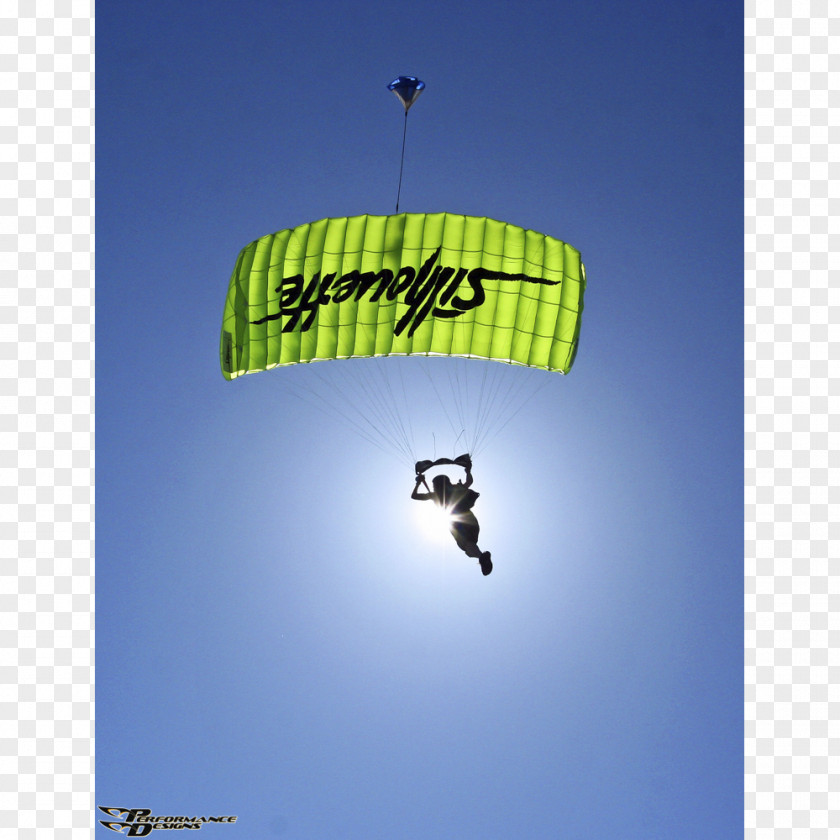 Silhouette Parachuting Parachute Logo PNG