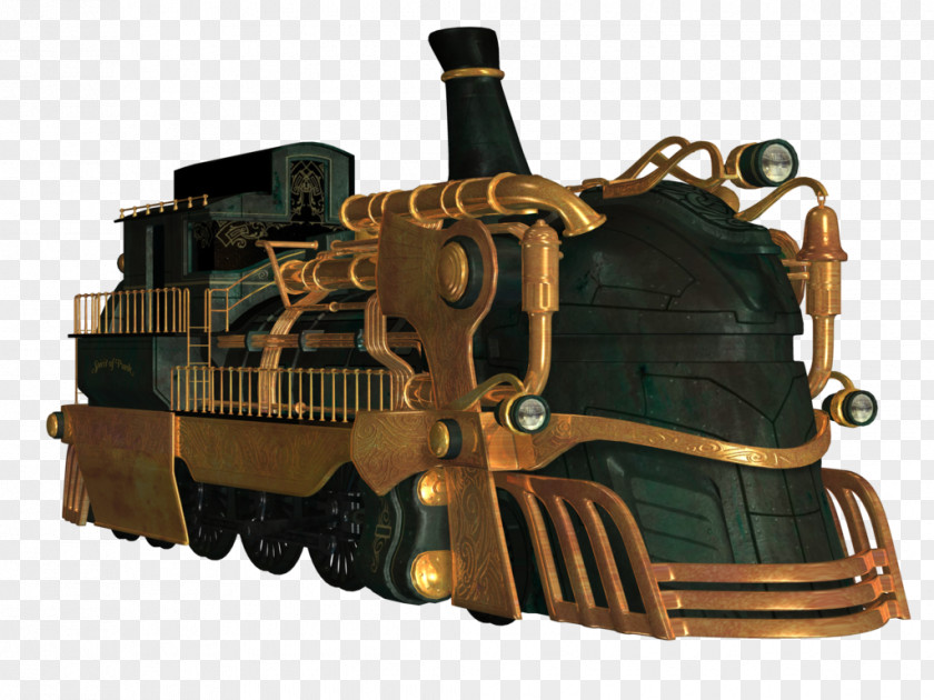 Steam Engine Train Steampunk Locomotive Clip Art PNG
