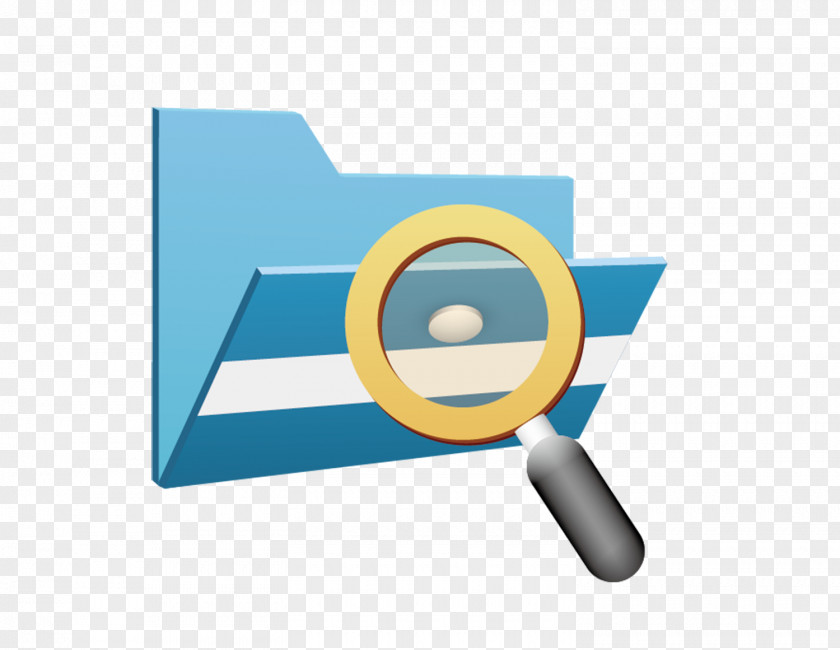 Blue Folders With A Magnifying Glass Directory File Folder Computer PNG