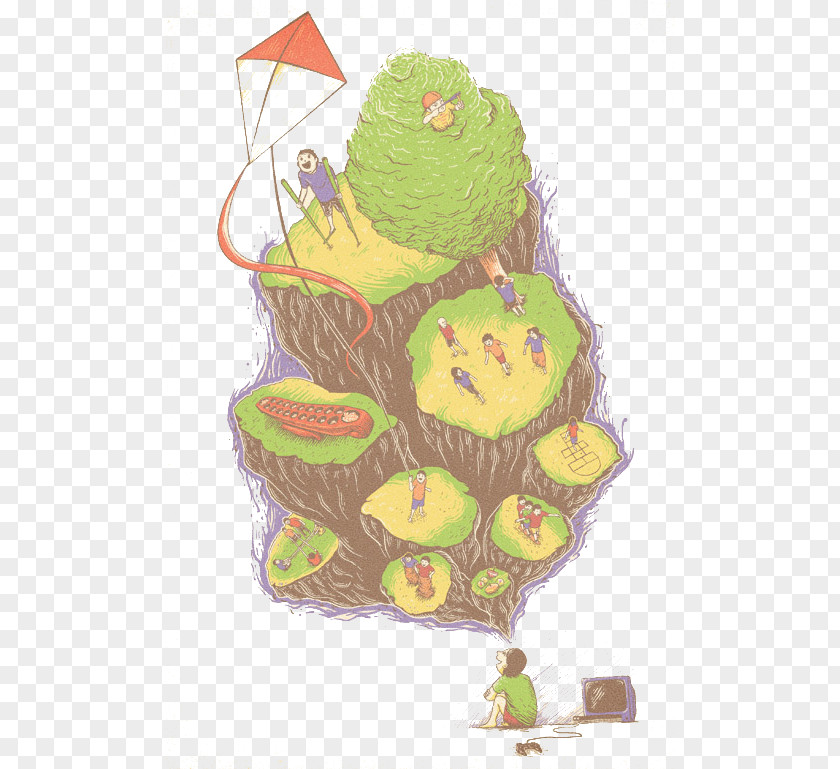 Green Kite Mountain Peaks Cake Barong Illustration PNG