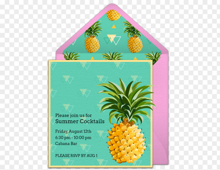 Pineapple Wedding Invitation Convite Birthday Party PNG