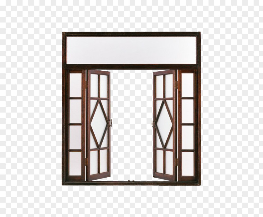 Brown Double Windows Window Door Wood Idea PNG