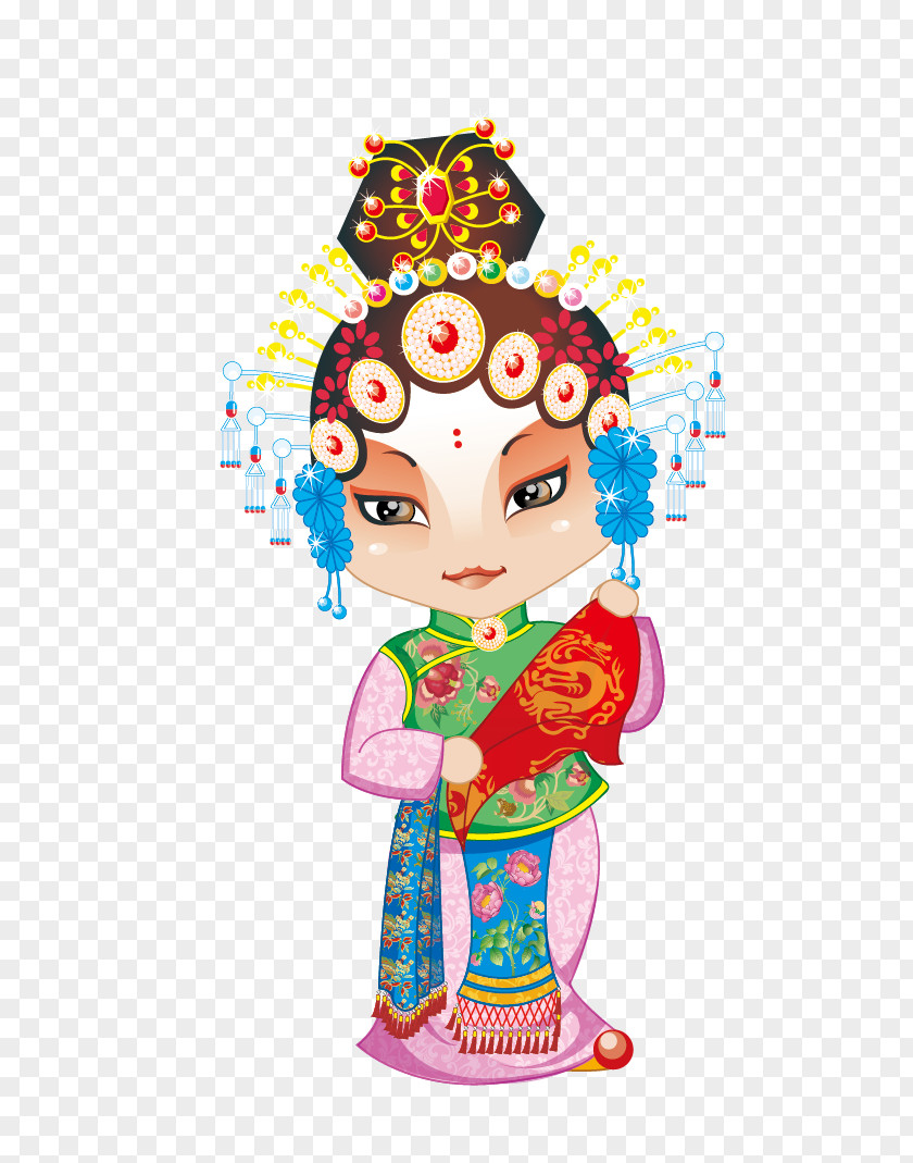 Chinese Opera Characters Fairy Wind Peking Cartoon Character PNG