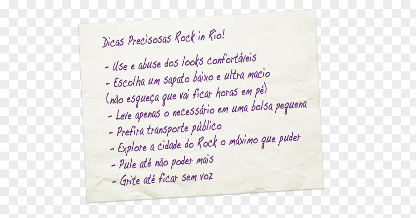 Rock In Rio Paper Handwriting Font PNG