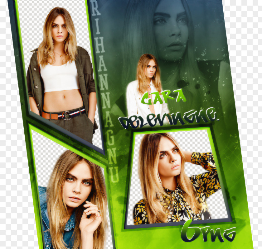 Cara Delevingne Black Hair Long Brown Coloring Advertising PNG