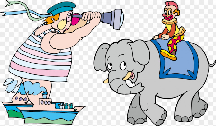 Cartoon Clown Circus Elephant Clip Art PNG