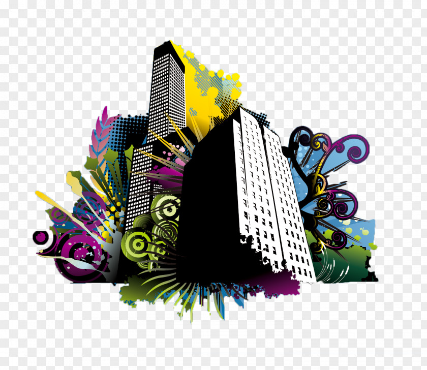 Painted City Computer File PNG