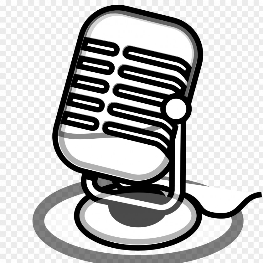 Vintage Radio Cliparts Microphone Black And White Clip Art PNG