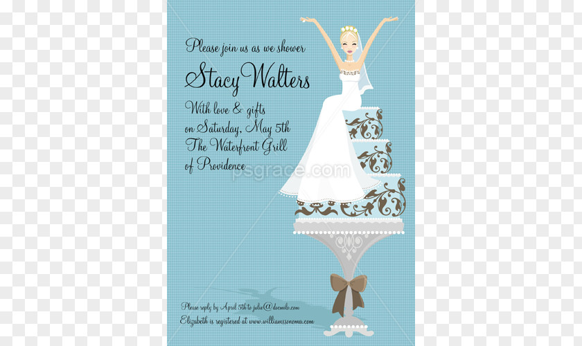 Wedding Cake Invitation Bridal Shower Bride Dress PNG