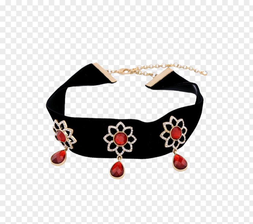 Ruby Red Shoes For Women Necklace Choker Earring Velvet Clothing PNG