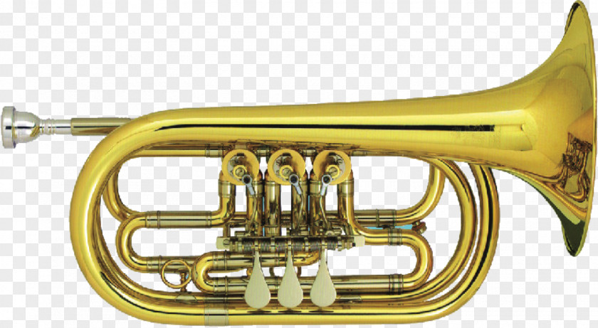Trumpet And Saxophone Brass Instruments Musical Tenor Horn Cornet PNG
