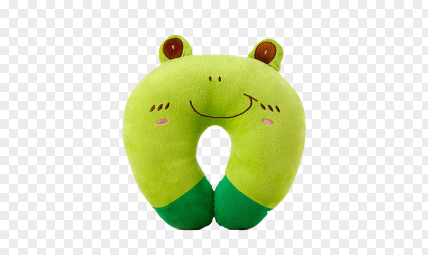 Green Frog U-pillow Pillow Cushion Neck Cat Foam PNG