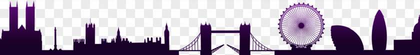 Purple Bridge Construction Silhouette London Eye City Of Skyline PNG