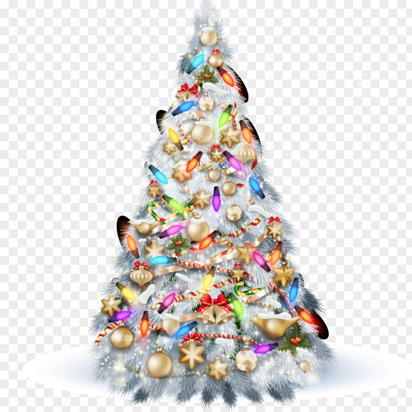 Beautifully Designed Silver Christmas Tree Vector Material Clip Art PNG