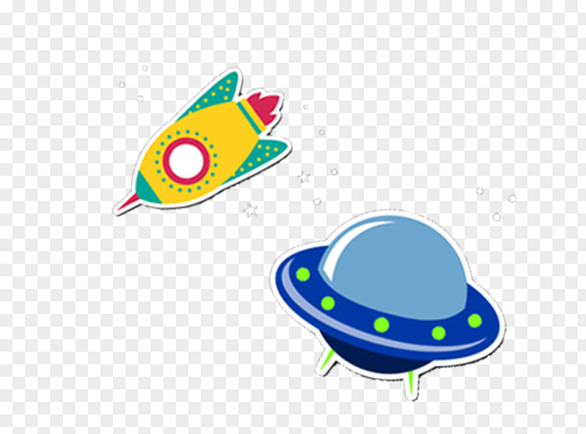 Cartoon Hand Painted UFO Unidentified Flying Object Drawing Saucer Clip Art PNG