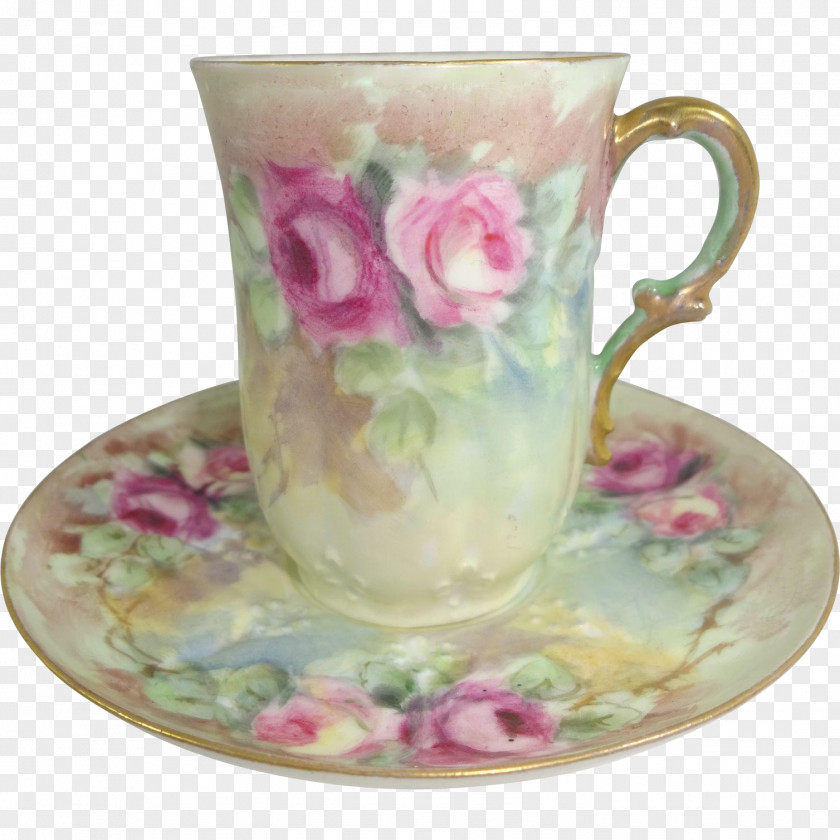 Coffee Cup Mug M Porcelain Saucer PNG