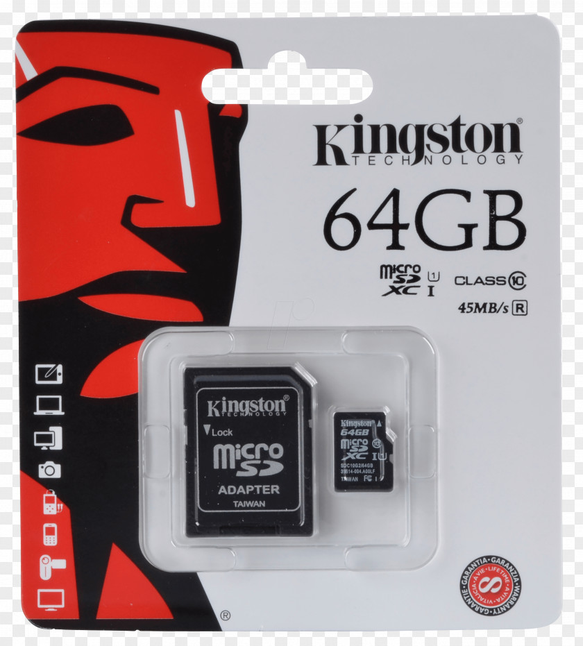 Memory MicroSD Secure Digital Flash Cards Kingston Technology Computer Data Storage PNG