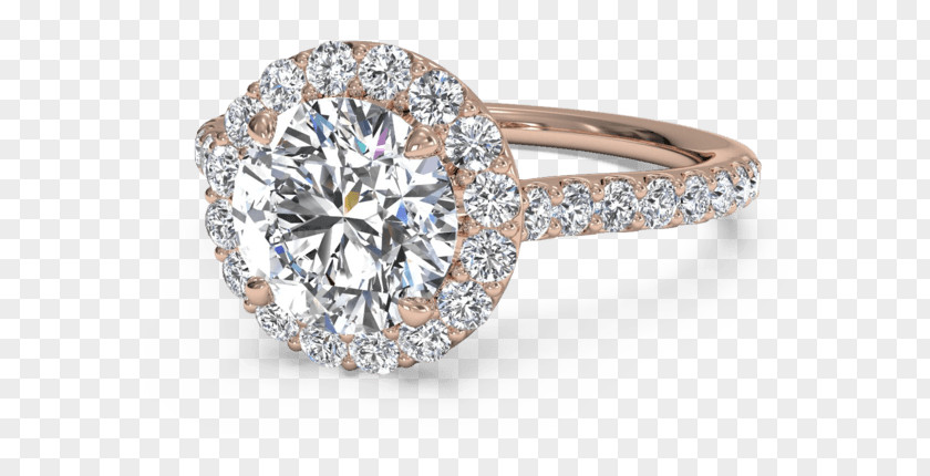 Ring Halo Diamond Wedding Engagement Solitaire PNG