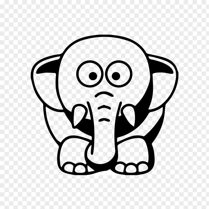 Elephant Cartoon Drawing Black And White Clip Art PNG