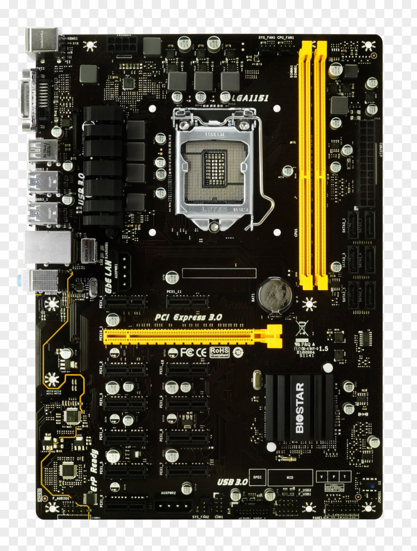 Intel Biostar TB250-BTC LGA 1151 Motherboard PNG