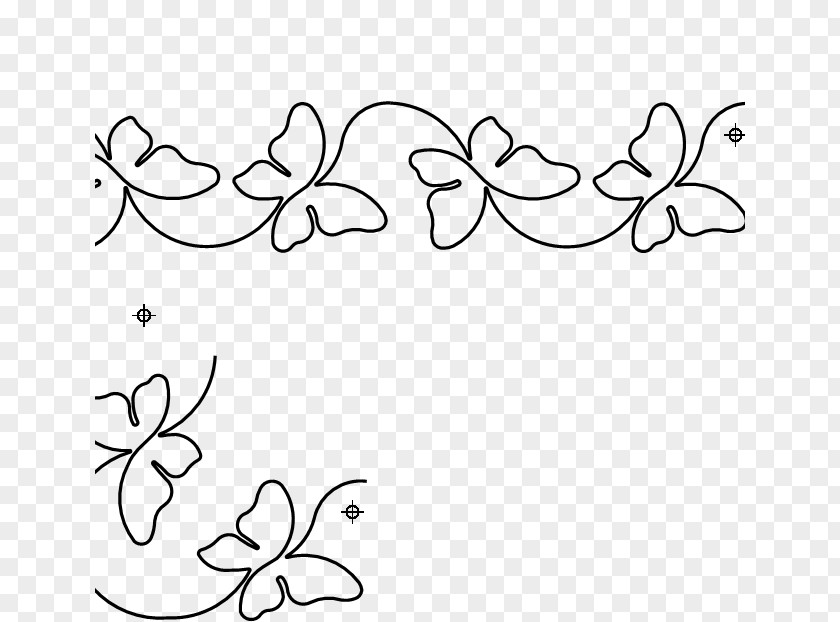 M Illustration LeafButterfly Stencil Floral Design Visual Arts Black & White PNG