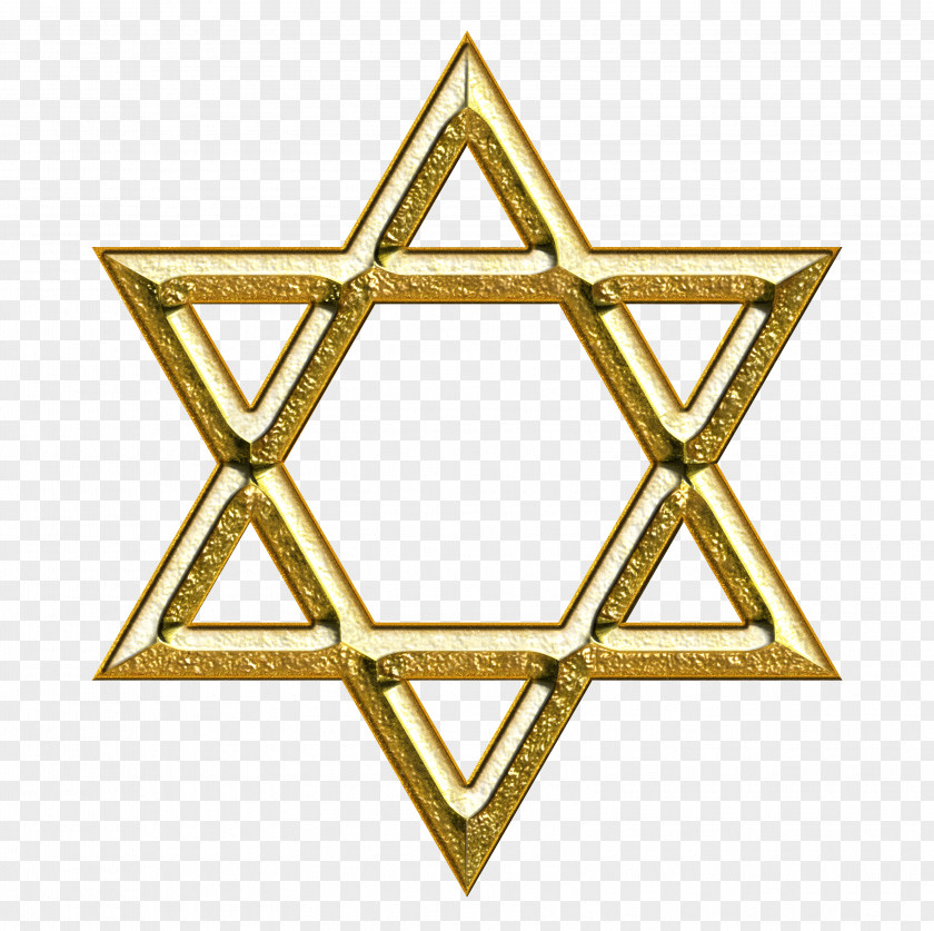 Star David Of Judaism Gold Symbol Illustration PNG