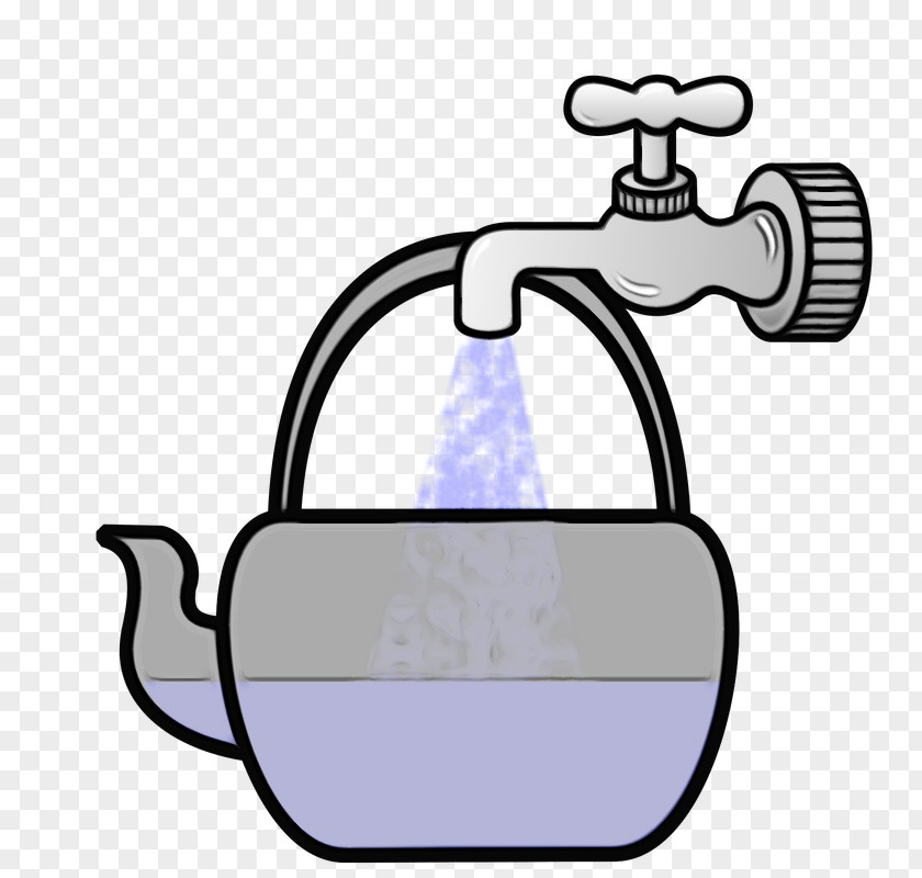 Kettle Water Bottles Watercolor Drawing PNG