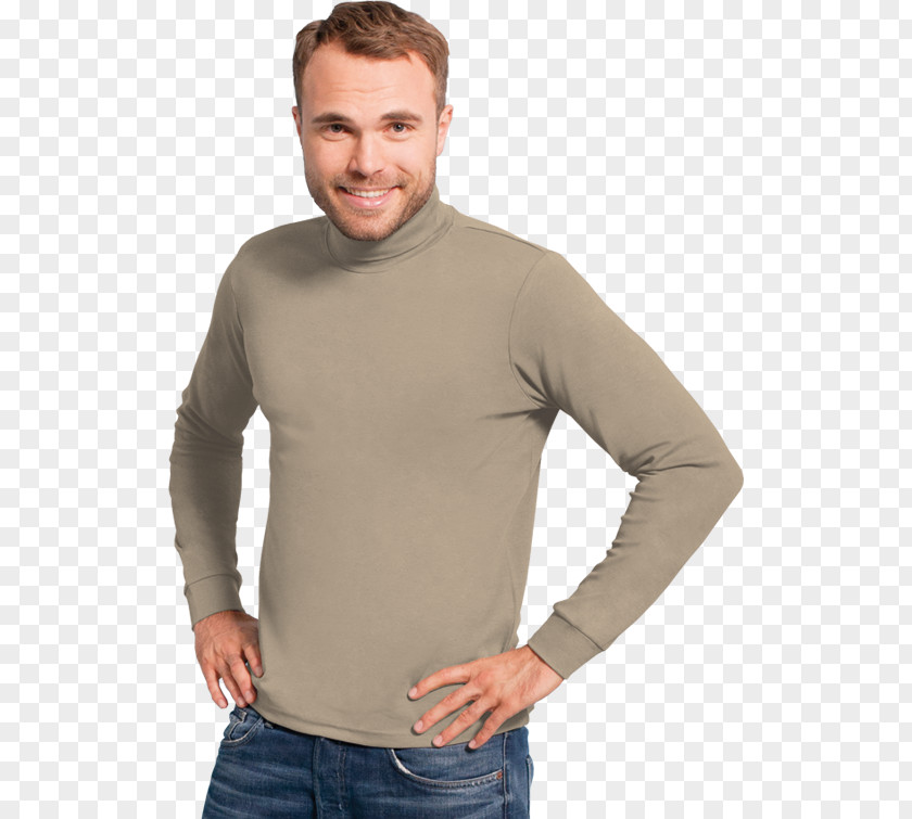 Light Brown Polo Neck Sleeve Beige PNG