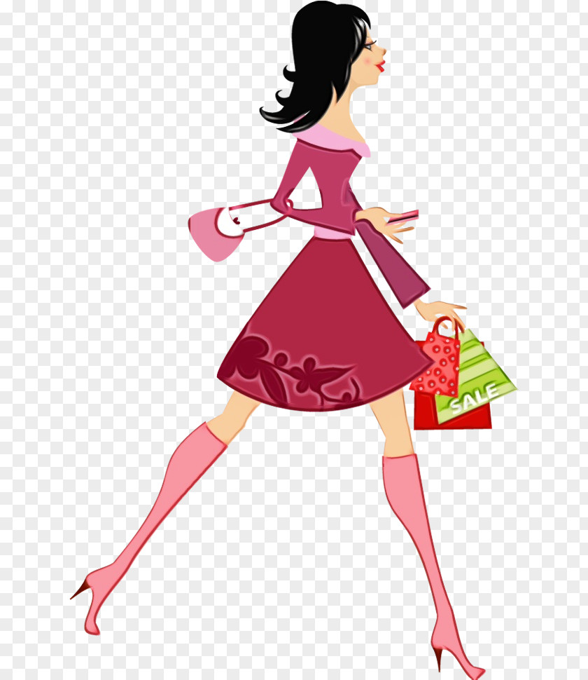 Shopping Cartoon Woman Image Girl PNG