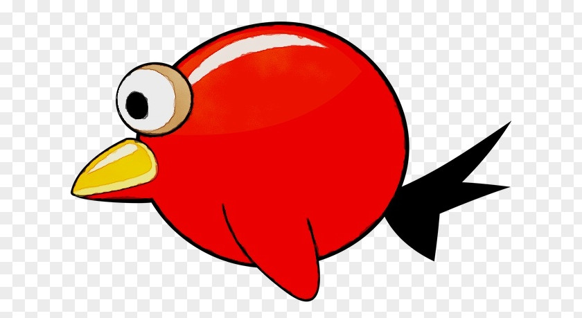 Songbird Bird Red Clip Art Cartoon Beak Fish PNG