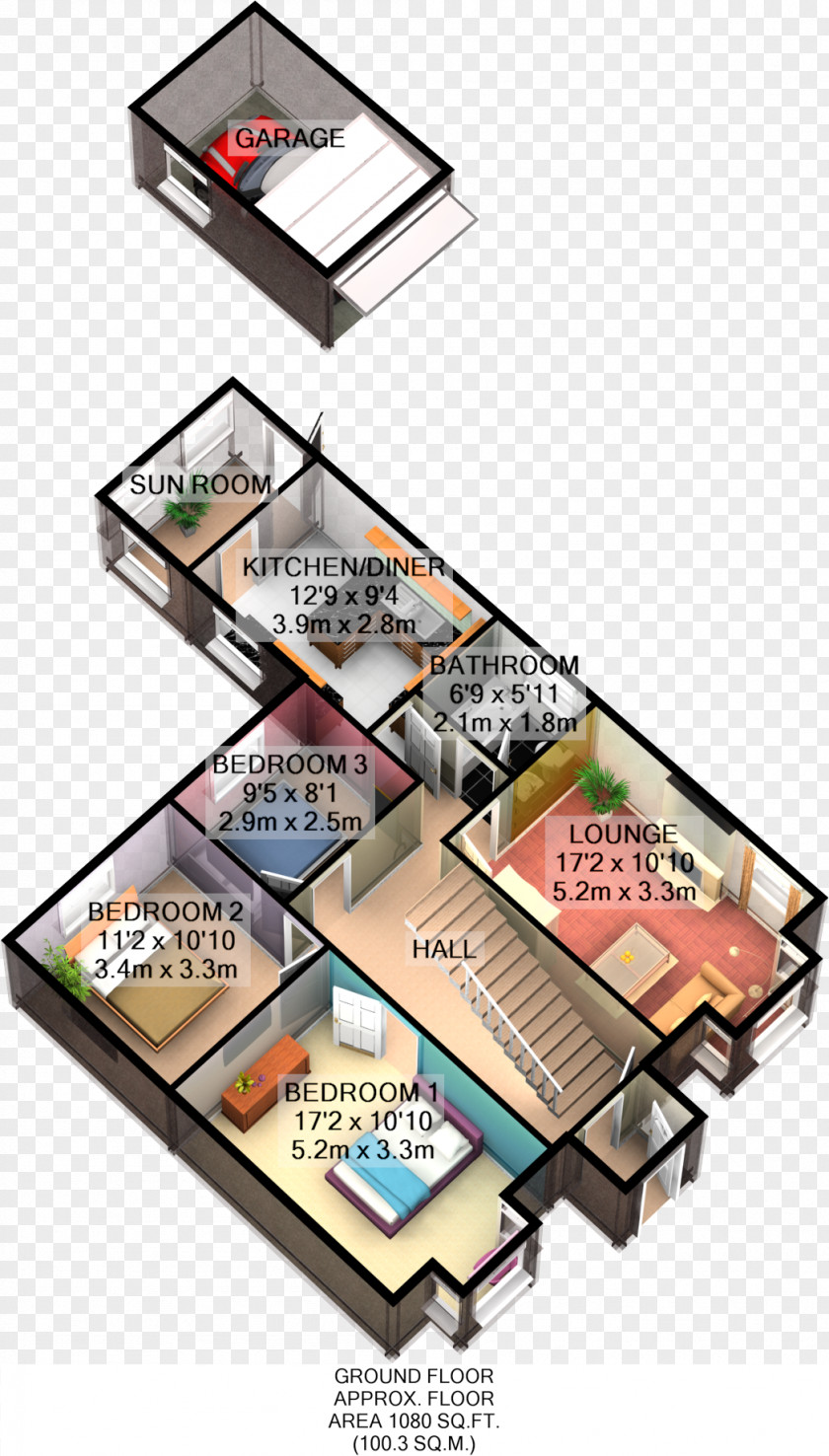 3D Floor Plan Product Design PNG