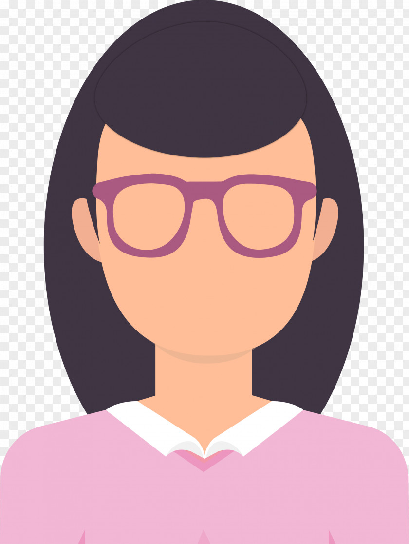 A Vector Woman With Glasses Eye Avatar PNG
