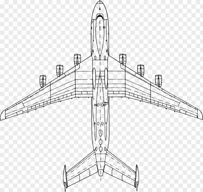 Avion Airplane Antonov An-225 Mriya Aircraft Blueprint PNG