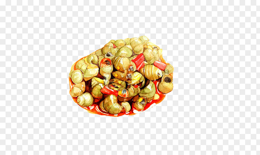 Braised Snail Hand Painting Material Picture Vegetarian Cuisine PNG