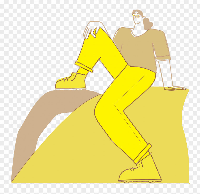 Cartoon Yellow Shoe Line H&m PNG
