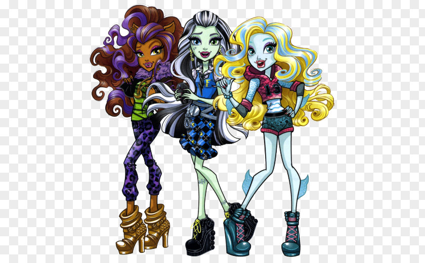 Doll Frankie Stein Monster High Clawdeen Wolf Lagoona Blue PNG