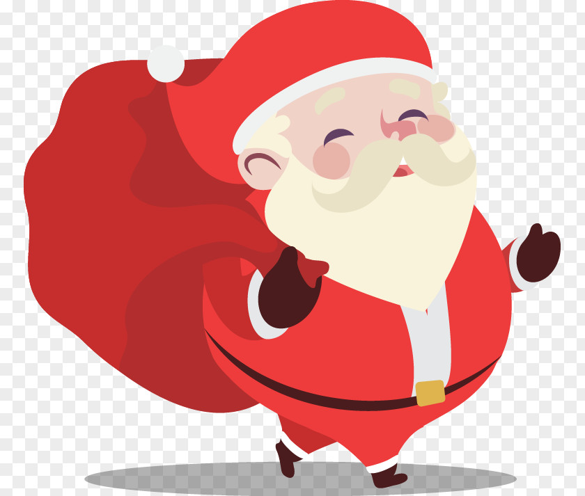 Red Santa Claus Rudolph Reindeer Christmas PNG