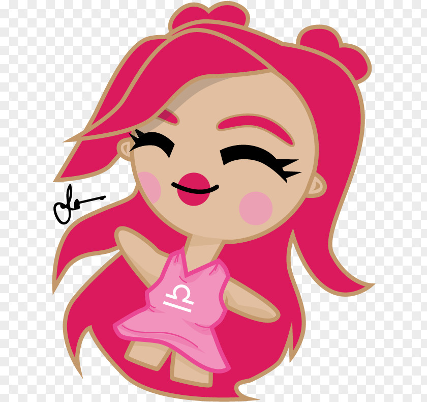 Sticker Lip Girl Cartoon PNG