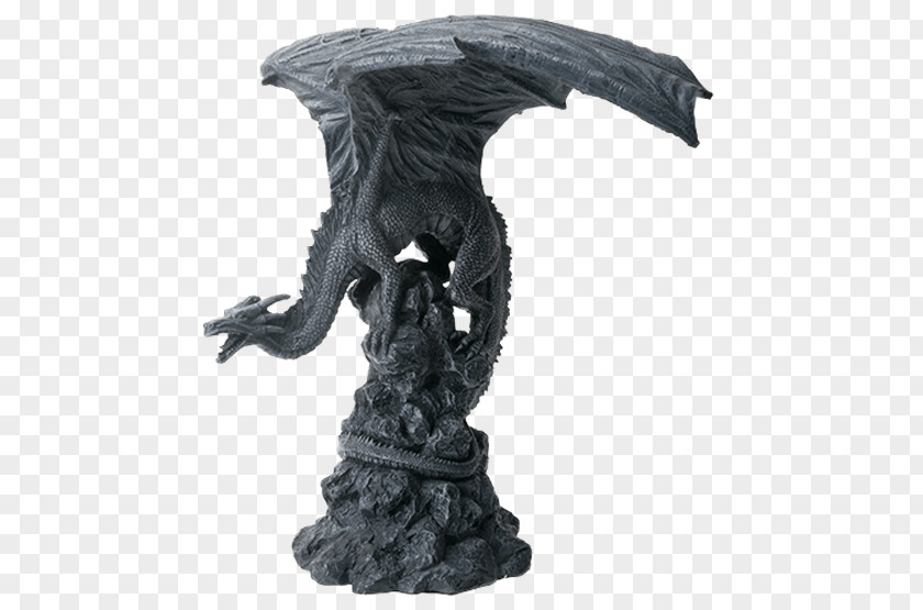 Stone Statue The Dragon Fantasy Sculpture Figurine PNG