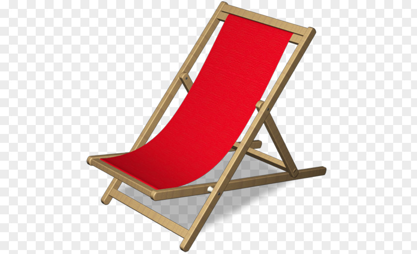 Red 03 Folding Chair Sunlounger Wood PNG