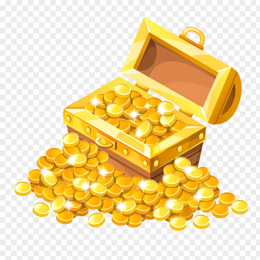 Treasure Cartoon PNG , chest, gold chest clipart PNG