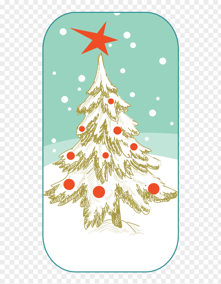 Vector Christmas Tree Snowman Clip Art PNG