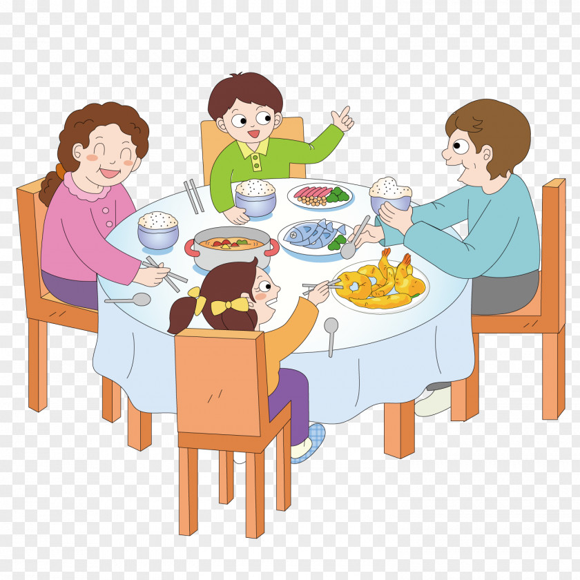 Cartoon Banquet Dinner Breakfast Eating PNG