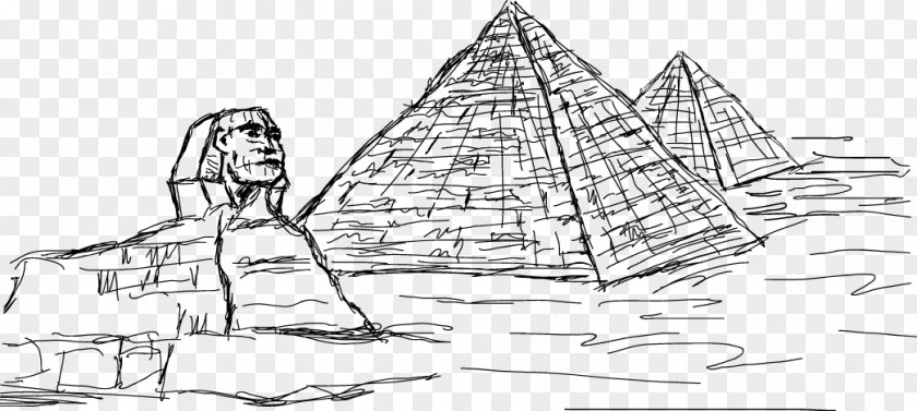 Ancient Egyptian Pyramids And The Sphinx Artwork Great Of Giza Pyramid Cairo Egypt PNG