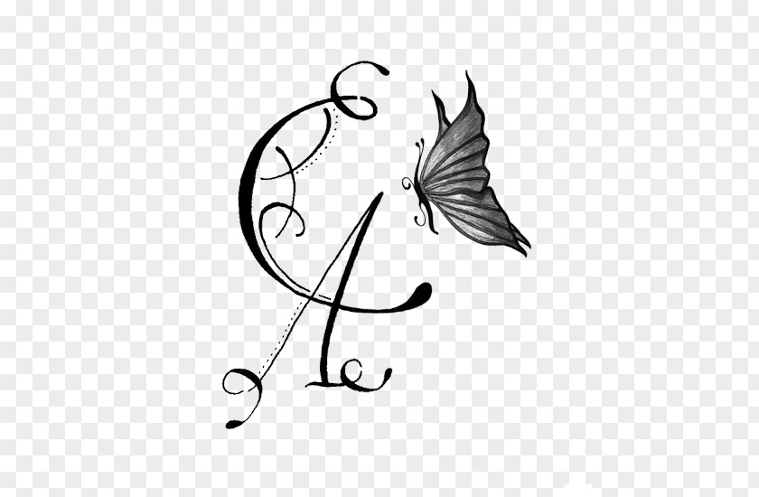 Calligraphy Letter Tattoo Initial Alphabet PNG