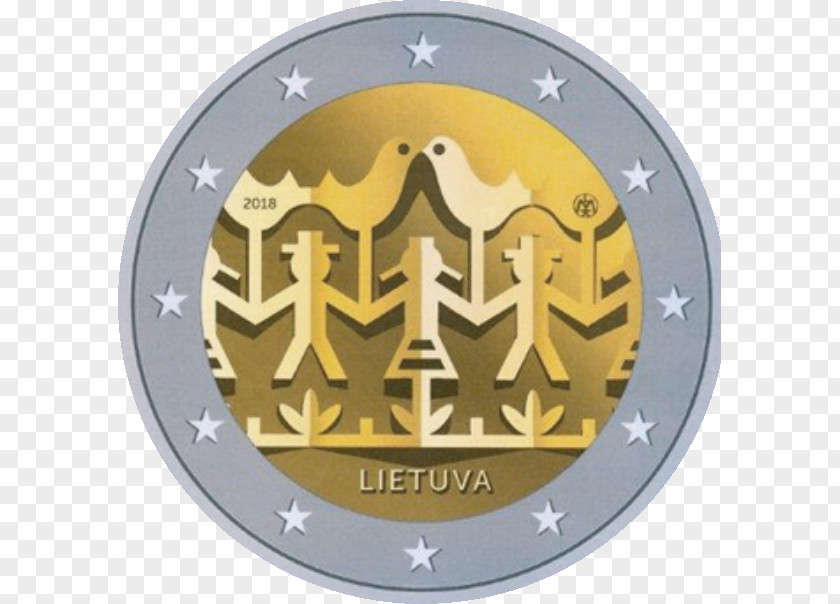 Coin Lithuanian Song Festival 2 Euro Commemorative Coins PNG