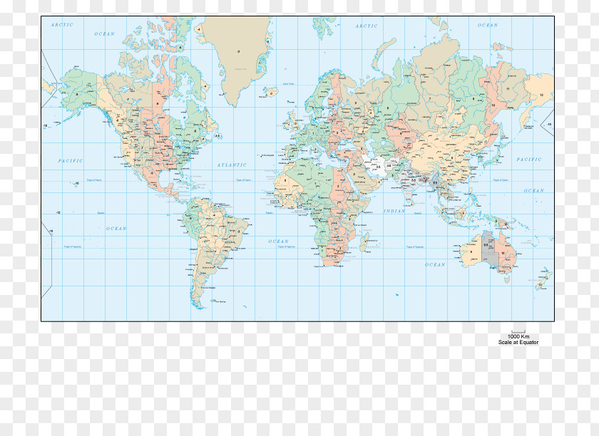 World Map Euclidean Vector Illustration PNG